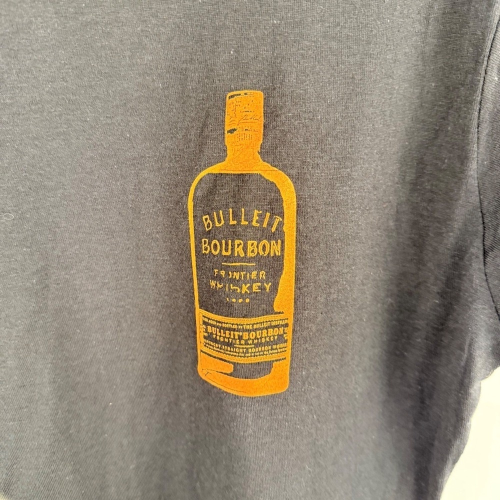 Women's Bulleit Bourbon Cotton T-Shirt Dark Gray Orange Logo XL NEW - Picture 2 of 6